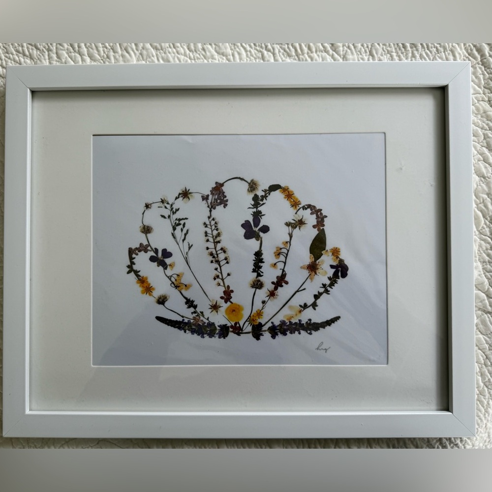 Framed Pressed Flower Art 15x12